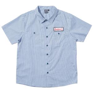 Peels 半袖 シャツ SALE]PEELS OVAL PATCH S/S WORK SHIRT NAVY/ピールズ ショート