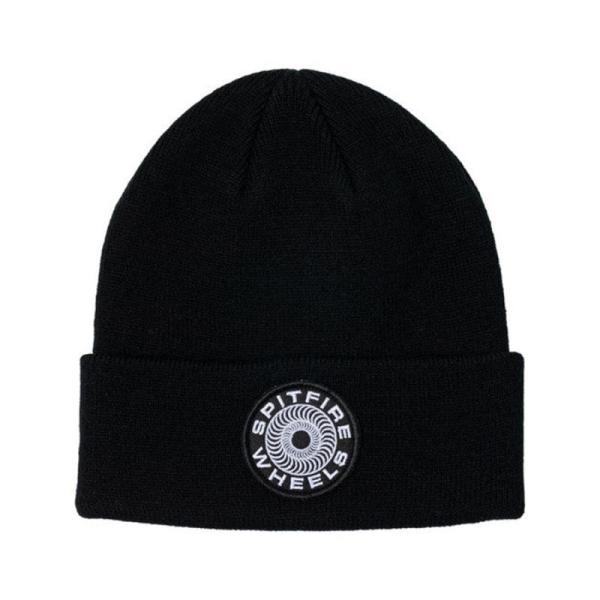 スピットファイア クラシック'87 パッチ カフ ビーニー ブラックｘホワイト SPITFIRE