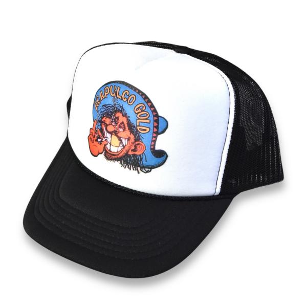 TRUCKER HAT USA ビンテージ アカプルコゴールド メッシュキャップ ブラック/ホワイト...