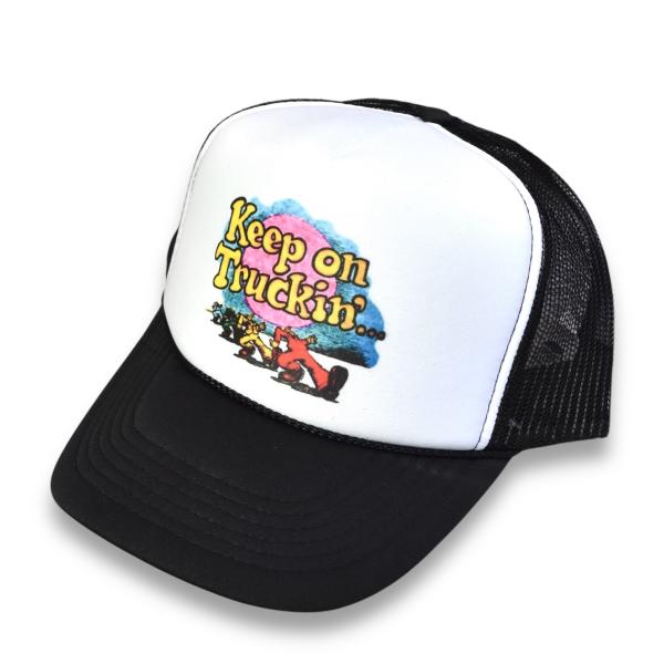 TRUCKER HAT USA ビンテージ キープオントラッキン メッシュキャップ ブラック/ホワイ...