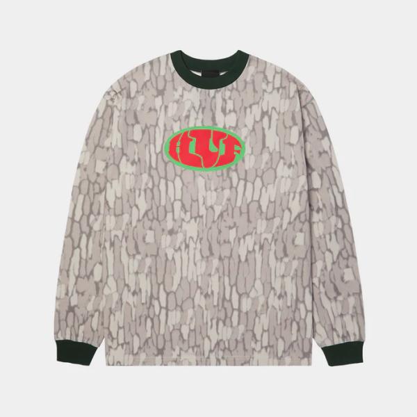 Huf Warped Camo L/S Knit Top - Muted Camoトップス ニット ...