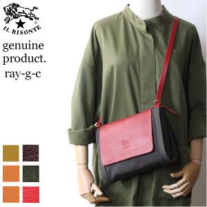 IL BISONTE イルビゾンテ BIGロゴ レザー ショルダーバッグ ポシェット