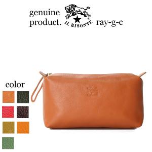 IL BISONTE イルビゾンテ ポーチ レザー ラウンドトップ レザー
