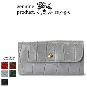 未使用　IL BISONTE レザーラウンドジップ長財布　クロコ型押し　袋付き IL BISONTE イルビゾンテ 財布 ラウンドジップ ロングウォレット
