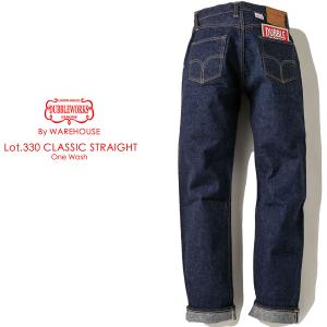 DOUBLE WORKS ダブルワークス BY WAREHOUSE 330 CLASSIC STRAIGHT ONE WASH デニム ジーンズ ジーパン パンツ ストレート