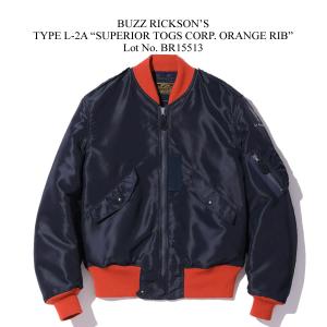 BUZZ RICKSON'S バズリクソンズ Type L-2A SUPERIOR TOGS CORP. ORANGE RIB タイプL-2A エアフォースブルー フライトジャケット BR15513｜ray-online-store