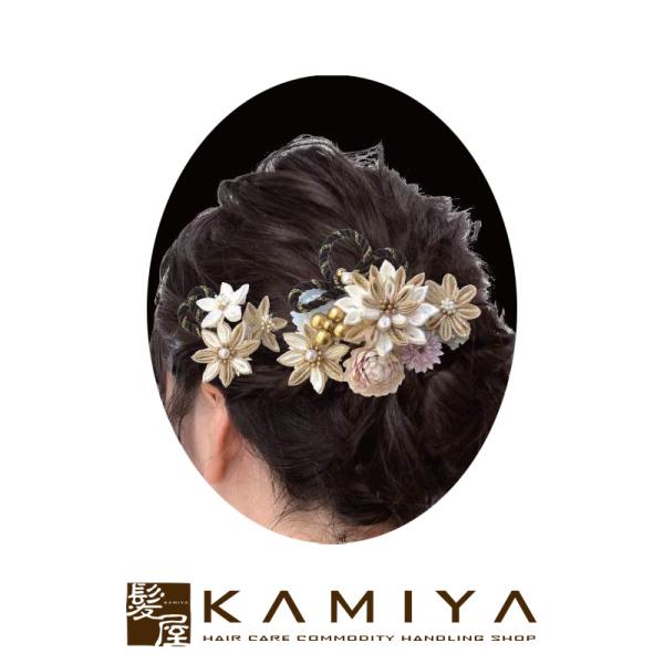 髪飾り 500-452 シロ|ヘアアクセサリー ヘアアクセ かんざし コサージュ 結婚式 ブライダル...
