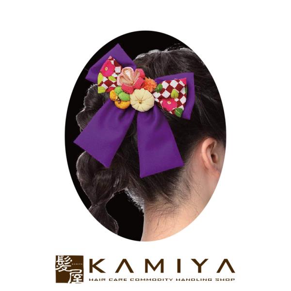 髪飾り 500-417 パープル|ヘアアクセサリー ヘアアクセ かんざし コサージュ 結婚式 ブライ...