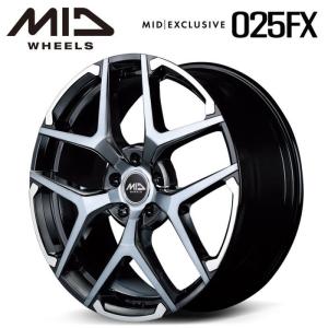 マルカサービス MID RMP 025FX 18インチ 7J インセット42 5穴 PCD 114.3 ブラックポリッシュ ハイブリッドクリア センターキャップ Silver ホイール 単品4本｜raybros