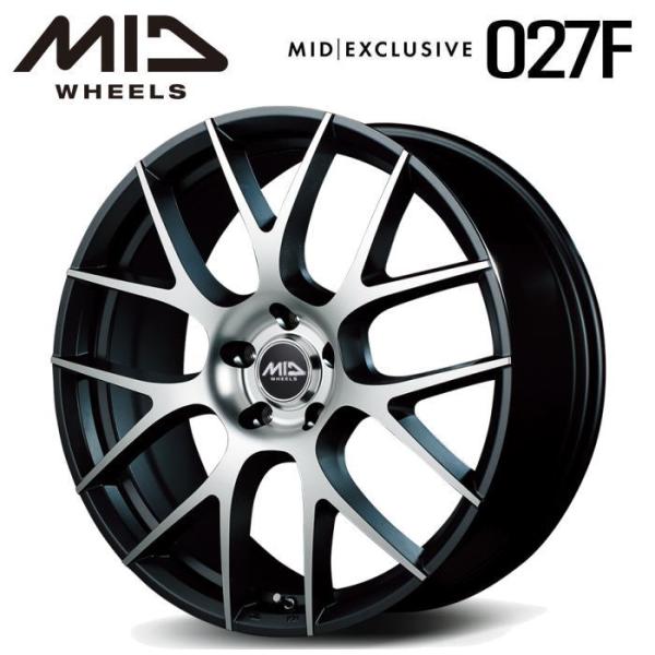 MID RMP 027F 18インチ 8J インセット45 5穴 PCD 112 セミグロスガンメタ...