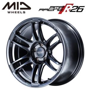 マルカサービス MID RMP RACING R26 17インチ 7.5J インセット48 5穴 PCD114.3  ディープチタンシルバー スポーク ホイール 単品 4本 セット｜raybros