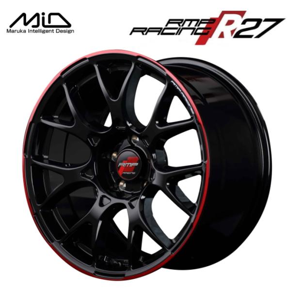 MID RMP RACING R27 18インチ 7.5J インセット50 5穴 PCD112  ブ...