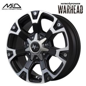 【プラド FJクルーザー】 NITRO POWER WARHEAD 17インチ 8J インセット20 6穴 PCD 139.7  セミグロスブラック/ハーフポリッシュ スポーク ホイール4本セット｜raybros