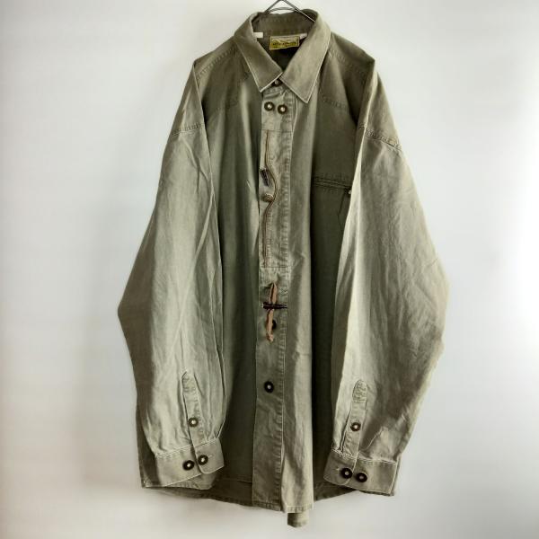 Brubig Trachten　チロリアンシャツ　ドイツ古着　オリーブ　42