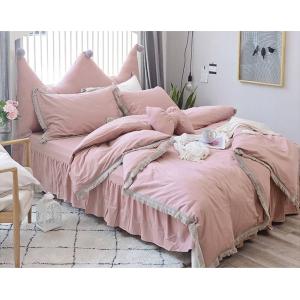 寝具 カバーセット 綿100％ 4色 ホワイト ピンク あずき色 グリーン B6　ベッドスカート ベ...