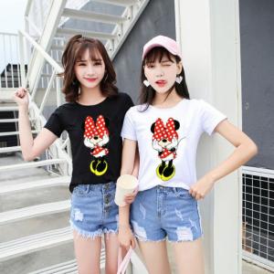 ミッキーtシャツ 半袖 リボン カットソー ペアルック ２色 Q125jm Q125jm 快適ライフ 通販 Yahoo ショッピング