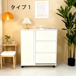 キャビネット 木製 おしゃれ 北欧 幅80 チ...の詳細画像1