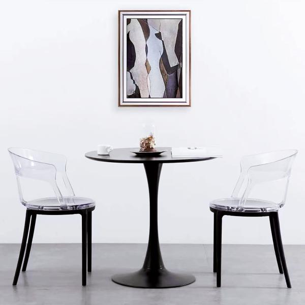 ダイニングテーブル 丸テーブル 黒 幅60cm幅70cm幅80cm 組み立て簡単 お手入れ簡単 円形...