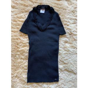 CHANEL - 美品 01P CHANEL シャネル ボーダー柄 フラワーコサージュ ラメ ラウンドネック  長袖 リブニットセーター 36 マルチカラー レディース 古着 中古 USED CHANEL - 美品 01P CHANEL シャネル ボーダー柄 フラワー