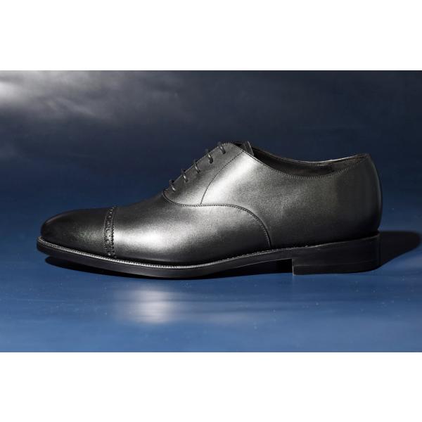 【アウトレット】内羽根パンチドキャップトゥ / ブラック / Vibramラバーソール / グッドイ...