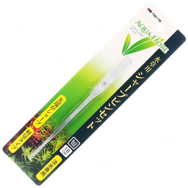 【全国送料無料】 カミハタ アクアフィオーレ　シャープピンセット 短 18cm 水草用 シルバー