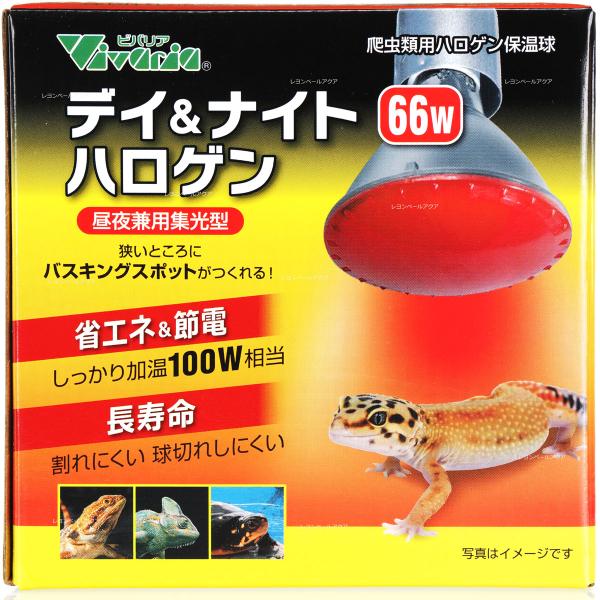 【全国送料無料】 ビバリア デイ&amp; ナイトハロゲン 66W バスキングライト 保温球