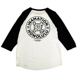 IN4MATION/インフォメーション 7分袖Tシャツ Stamped Champion Raglan (ナチュラルホワイト/ブラック)｜rayray