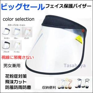 レインバイザー サンバイザー 透明 飛沫防止 帽子 フェースカバー フェイスガード 花粉症対策 顔面保護 防風 防雨 防塵 男女兼用 キャップ ハット