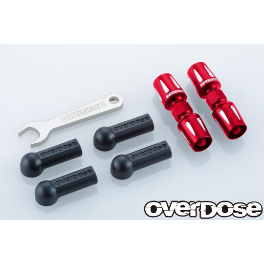 OVER DOSE OD3872 アルミプッシュロッドターンバックル (For GALM/レッド)