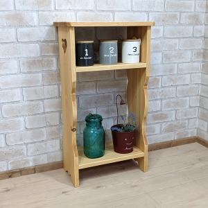 2段スタンドラック ハートのくりぬき 34×28×60cm / RRA-1 : カントリー