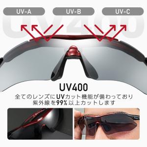 バイク サングラス 偏光 交換レンズ4枚付 メ...の詳細画像5