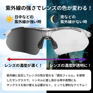 バイク サングラス 調光 レンズ 近視フレーム...の詳細画像2