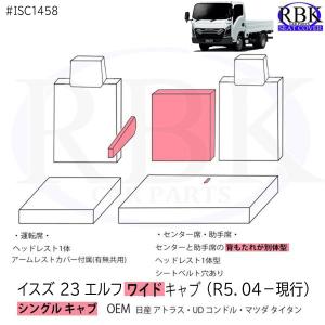 シートカバー 23 エルフ ワイド キャブ 現...の詳細画像1