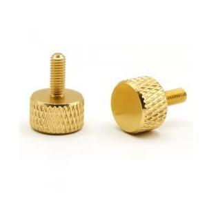 RB312G  カラーアルミローレットビス　M3×12　4本入り　ゴールド