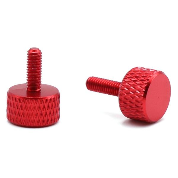 RB312R カラーアルミローレットビス　M3×12　4本入り　メタルレッド