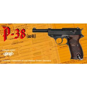 (6/5再入荷/予約)マルゼン/ワルサー P38(ac41)ガスブローバック ブラック(対象年齢18才以上)　4992487384215｜rc-yumekukan