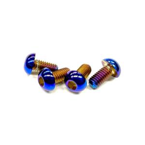 【ネコポス対応】KN企画/KN-64TI05/【RC926】64チタン【焼き色付き】ボタンヘッドスクリュー M3×6mm用 (4個入り)