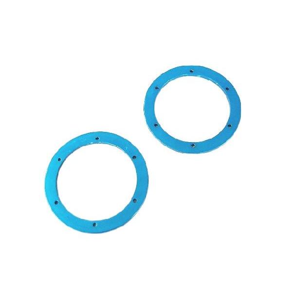 (数量限定特価)OPTION NO.1/2.2インチ アルミ・ビードロックリング・ブルー(4個入/ホ...