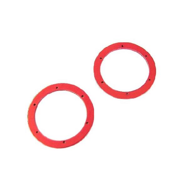 (数量限定特価)OPTION NO.1/2.2インチ アルミ・ビードロックリング・レッド(4個入/ホ...