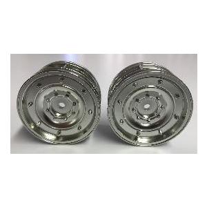 【ネコポス対応】タミヤ(TAMIYA)/OP.1737/スチール風ディッシュホイール2本(ツヤ消しシルバー) (26mm幅・オフセット+4)