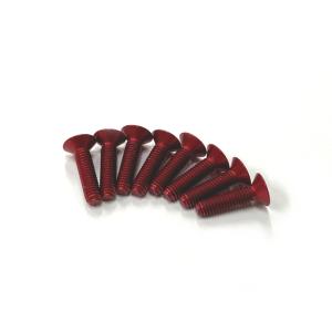 TOPLINE/TJD-12RE/S-Line 7075 M3六角皿ビス 12mm レッド 8本入