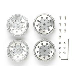 TROP-18/タミヤ/マットクロームリヤホイール （22mm幅ダブルタイヤ用）