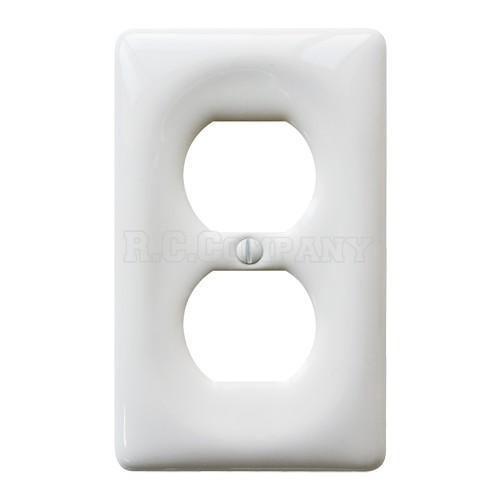 セラミック2口コンセントプレート（ホワイト）