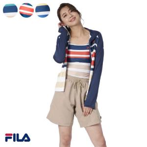 FILA フィラ レディース水着 ミックスボーダープリント ラッシュガード 4点セット