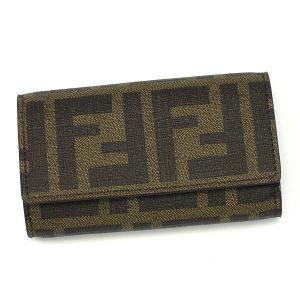 フェンディ fendi キーケース zucca pu logo 8ap079 key-case tabacco+chocolate+bronzed brass db｜rcmdfa