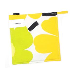 マリメッコ marimekko ポットホルダー 66431 WHITE/LIME LIME｜rcmdfa