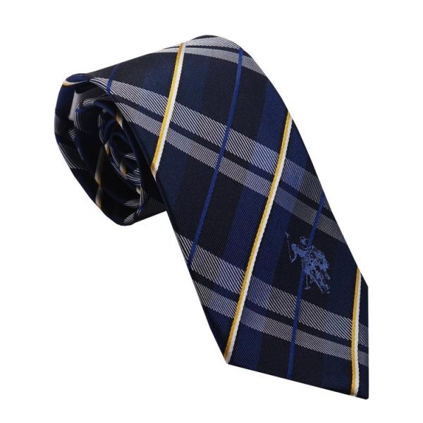 U.S.PORO ネクタイ シルク100% USPA-80 NAVY/BLUE 代引不可