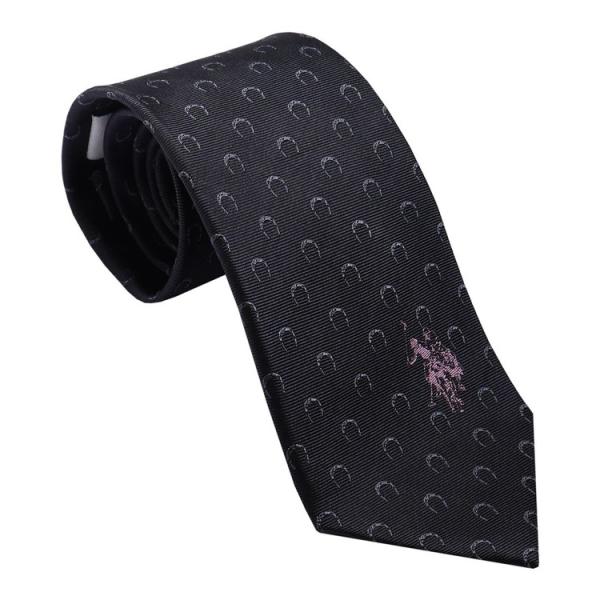 U.S.PORO ネクタイ シルク100% USPA-85 GRAY/PINK 代引不可