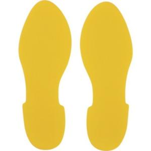 日本緑十字社 路面標識  路面表示ステッカー 足型/黄 QCFT-Y 280×100mm 左右各1枚/計2枚組 403002