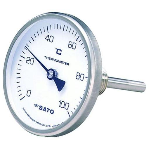 佐藤 バイメタル式温度計BM-T-75S 0~100℃ 50L 2110-20 BMT75S4 測定...